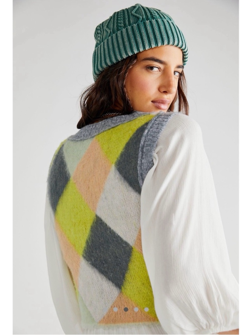 Free People Quinn Sweater Vest Stormy Spring Combo Small - Picture 2 of 11